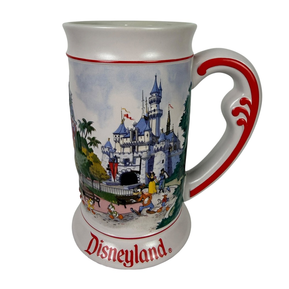 Vintage Disneyland Ceramarte Brazil Relief Beer Stein Mug Sleeping Beauty Castle